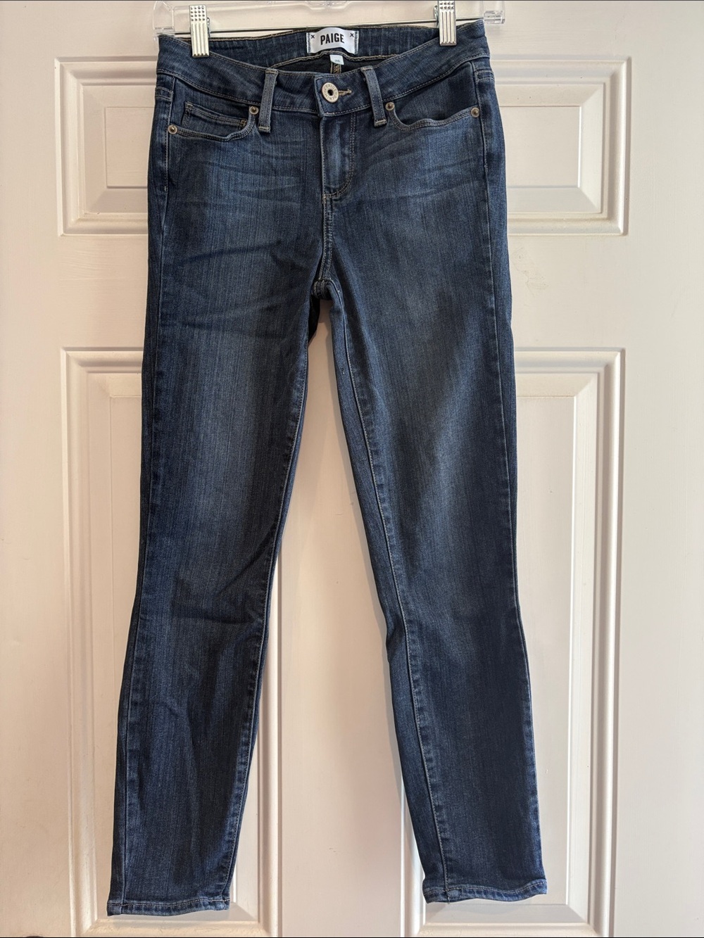 PAIGE Indigo Skinny Jeans in Dark Blue Wash